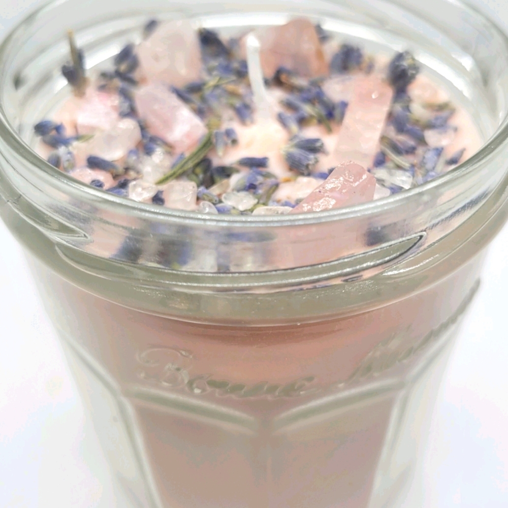 Purification Rose Quartz Lavender Candle